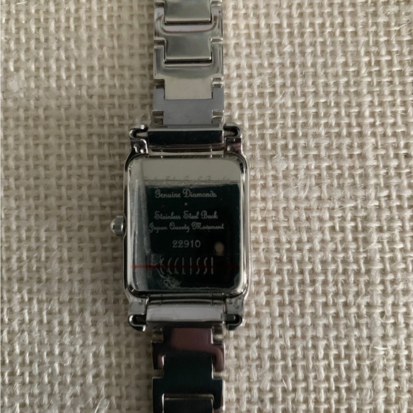 Ecclissi Sterling 1/4 ct tw Diamond Watch with interchangeable 3 Leather Bands - Picture 6 of 7